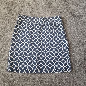 Banana Republic blue geometric print skirt, size 0.